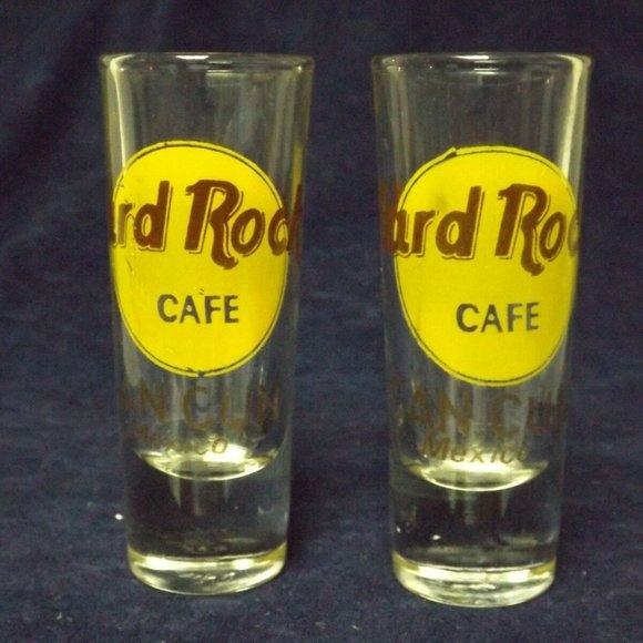 Hard Rock Cafe Dining Set Of 2 Hard Rock Cafe Double Shot Glasses